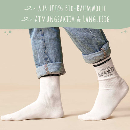 SEO. Tennissocken - Dad Life - personalisiert mit Namen - Pfirsich Linkreich