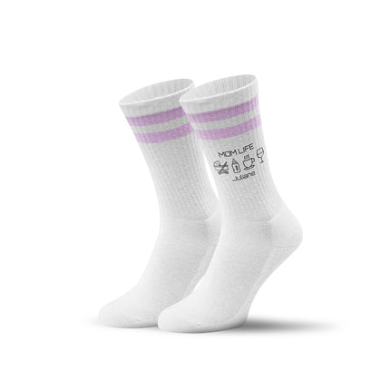 SEO. Tennissocken - Mom Life - personalisiert mit Namen - Flieder Linkreich