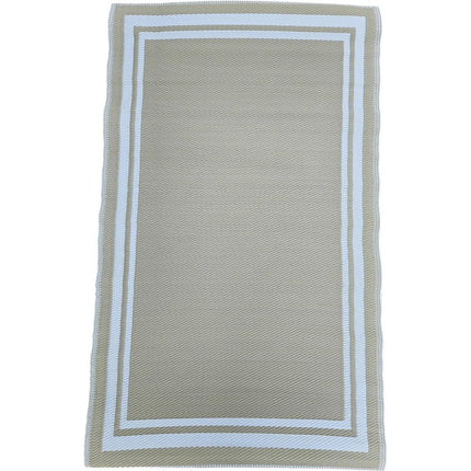 Teppich Outdoor Balkonteppich außen Balkon Terrasse beige weiß 150 x 90 cm (Balkonteppich) kaufen bei Linkreich – Jetzt entdecken!