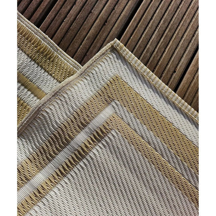 Teppich Outdoor Balkonteppich außen Balkon Terrasse beige weiß 150 x 90 cm (Balkonteppich) kaufen bei Linkreich – Jetzt entdecken!