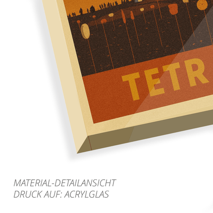 SEO. Tetraeder Bottrop – Retro Poster im 70er - Stil - Acrylglas (4 mm) Linkreich
