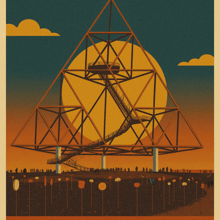 SEO. Tetraeder Bottrop – Retro Poster im 70er - Stil - Poster (230 g/m²) Linkreich