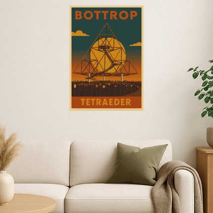 SEO. Tetraeder Bottrop – Retro Poster im 70er - Stil - Poster (230 g/m²) Linkreich