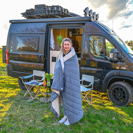 SEO. The Blanket - Offrotie Cuddly Warm Blanket - Soft and Sustainable for Vanlife - Gray-Blue Linkreich
