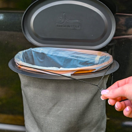 SEO. The Flextrash Waste Bin - Medium 5 liters - Portable for Vanlife - Graceful Grey Linkreich