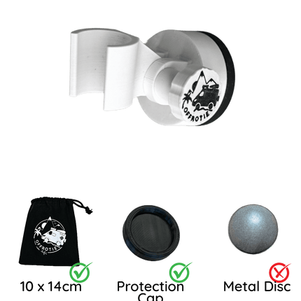 SEO. The Shower Holder Magnetic - Offrotie 3D Printed - Portable for Vanlife - Ivory White - Black Magnet Linkreich