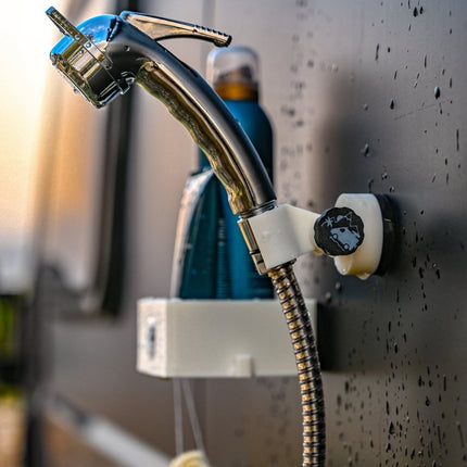 SEO. The Shower Holder Magnetic - Offrotie 3D Printed - Portable for Vanlife - Ivory White - White Magnet Linkreich