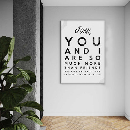 The smallest Gang - Dein Name / dein Spruch - Personalisierbar (Canvas) kaufen bei Linkreich – Jetzt entdecken!