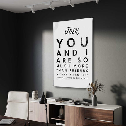 The smallest Gang - Dein Name / dein Spruch - Personalisierbar (Canvas) kaufen bei Linkreich – Jetzt entdecken!