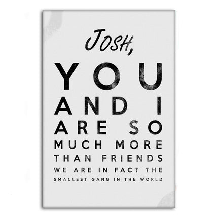 The smallest Gang - Dein Name / dein Spruch - Personalisierbar (Canvas) kaufen bei Linkreich – Jetzt entdecken!