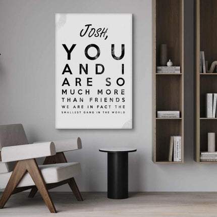 The smallest Gang - Dein Name / dein Spruch - Personalisierbar (Canvas) kaufen bei Linkreich – Jetzt entdecken!