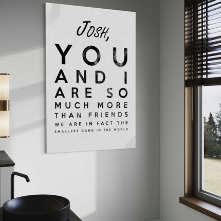 The smallest Gang - Dein Name / dein Spruch - Personalisierbar (Canvas) kaufen bei Linkreich – Jetzt entdecken!