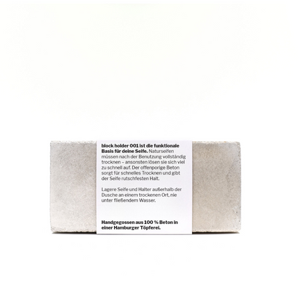 block holder 001 | handgefertigte Design-Seifenschale | aus Beton | macht deine Seife langlebiger