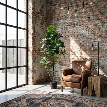 Ficus lyrata Kunstpflanze 150cm – Große Geigenfeige Deko Pflanze – Pflegefreie Zimmerpflanze für Wohnzimmer Büro & Empfangsbereich