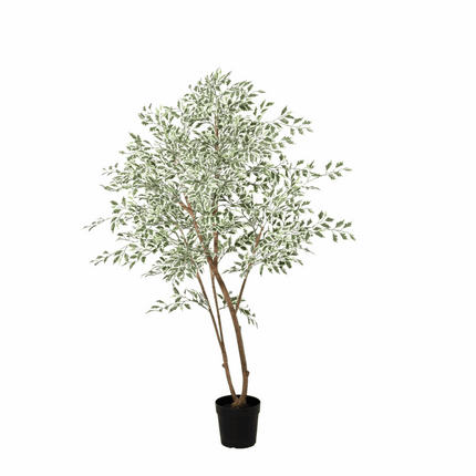 Ficus Benjamina Variegata Kunstpflanze 185cm – Große Buntlaub Birkenfeige Deko Pflanze
