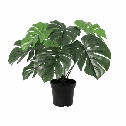 Monstera Deliciosa Kunstpflanze 45cm – Fensterblatt Deko Pflanze – Pflegefreie Zimmerpflanze für Wohnzimmer Büro & Fensterbank