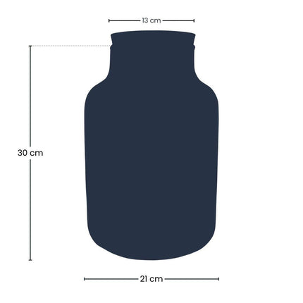 Terrarienflasche Milky mit LED – Korkdeckel – Ø21cm ↕30cm – Glasflasche aus Recyclingglas – ca. 9L Volumen – Ideal für DIY – Terrarien & Mini