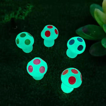 Glow in the Dark Pilze – 8er Set – Bunte Mini-Pilze 2cm – Leuchtend im Dunkeln – Für Terrarium, Blumentopf & DIY-Deko