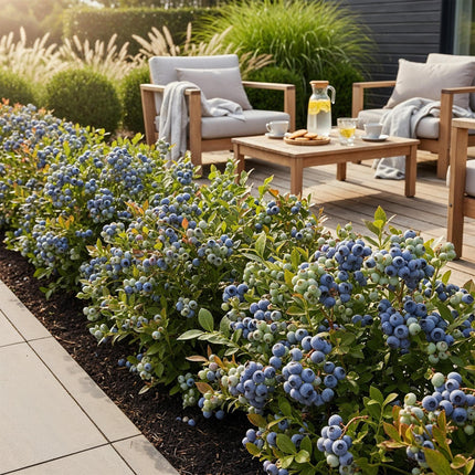 Heidelbeere Vaccinium corymbosum Bluecrop winterhart 6 Pflanzen Ø9cm Höhe30cm – Ertragreiche Heidelbeere für Garten Balkon & Terrasse