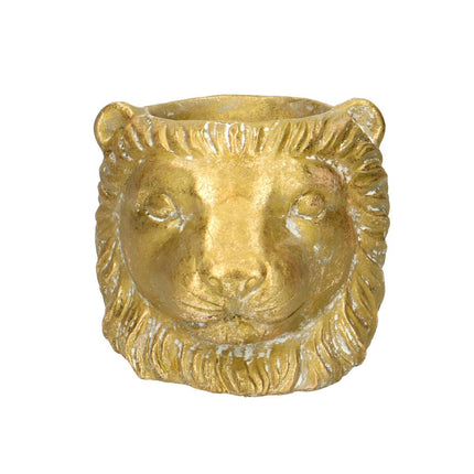 Pflanztopf Löwe – Gold – D11/13xH10cm – Blumentopf in Tierform – Edler Keramik – Dekotopf für Sukkulenten & kleine Pflanzen