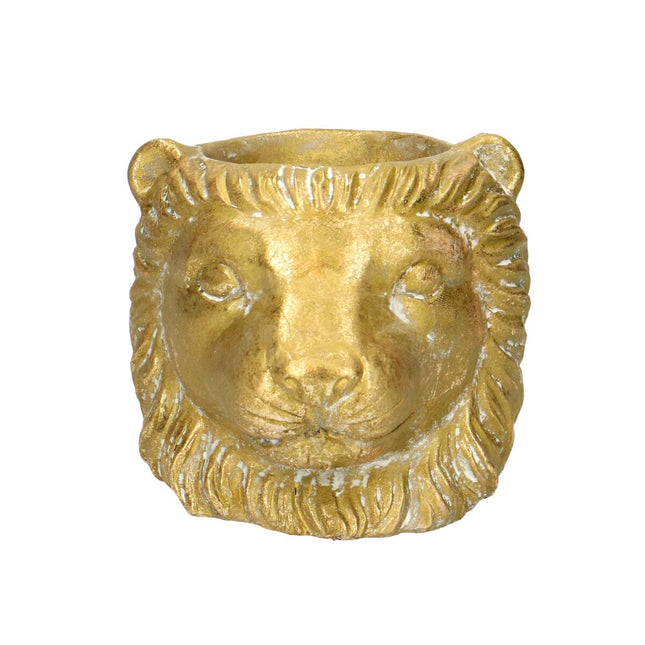Pflanztopf Löwe – Gold – D11/13xH10cm – Blumentopf in Tierform – Edler Keramik – Dekotopf für Sukkulenten & kleine Pflanzen