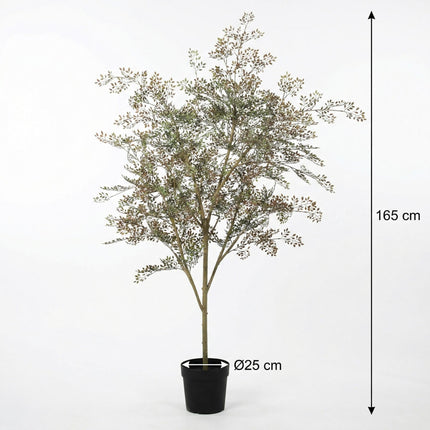Kunstpflanze Bucida165cm – künstlicher Deko – Baum im Topf – realistische Blattoptik & natürlicher Wuchs