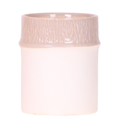 Übertopf Tree sand Ø9cm – Blumentopf mit dezentem Relief – neutraler Keramik – Übertopf für kleine Zimmerpflanzen, Orchideen & Sukkulenten