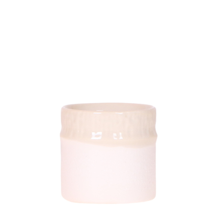 Übertopf Tree Travertine Ø6cm – Mini Blumentopf in Naturstein – Optik – strukturierter Keramik – Übertopf in neutralem Ton