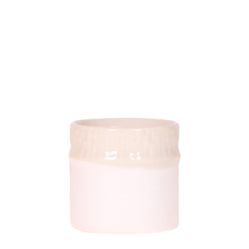 Übertopf Tree Travertine Ø6cm – Mini Blumentopf in Naturstein – Optik – strukturierter Keramik – Übertopf in neutralem Ton
