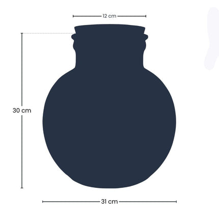 Terrarienflasche Bolder Bob mit Korken – Ø30cm ↕31cm – Glasflasche aus Recyclingglas – ca. 11L Volumen – Für DIY – Terrarien & Mini – Ökosysteme