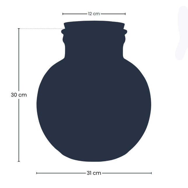Terrarienflasche Bolder Bob mit Korken – Ø30cm ↕31cm – Glasflasche aus Recyclingglas – ca. 11L Volumen – Für DIY – Terrarien & Mini – Ökosysteme