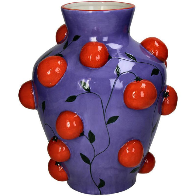 Vase Orange Dolomit Multi – 30 cm – Bunte Dekovase für Blumen & Wohnaccessoires – Verspieltes Design – Fröhlicher Farbakzent