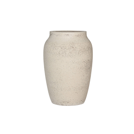 Pflanztopf Hera Chalk Weiß – L – D51xH74cm – Extra großer Blumentopf in eleganter Steinoptik – Pflanzkübel für Innen & Außen