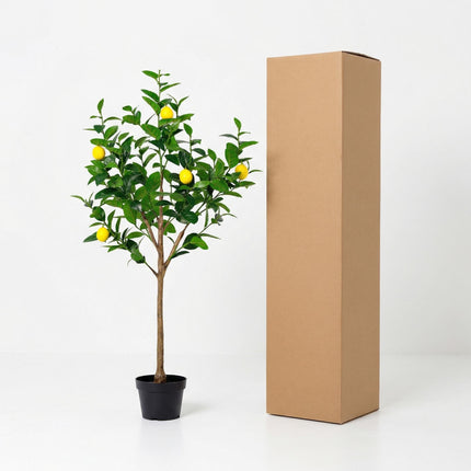 Kunstpflanze Zitronenbaum150cm – künstlicher Lemon Tree – realistische Blätter & Zitronenoptik – pflegeleichter Deko