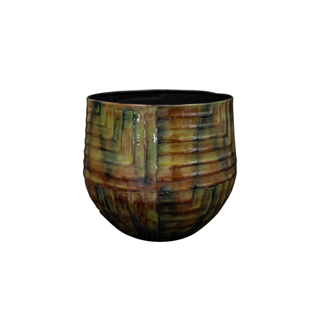 Pflanztopf Mette Marrakech – D28xH25cm – Blumentopf im orientalischen Design – Pflanzkübel in Keramikoptik – Für Zimmerpflanzen, Balkon & Terrasse