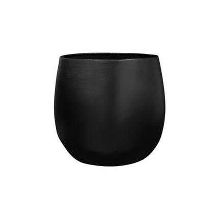 Pflanztopf Stijn – Schwarz – D34xH35cm – Blumentopf mit matter Oberfläche – , wetterfester Pflanzkübel aus robustem Kunststoff – & Außenbereich