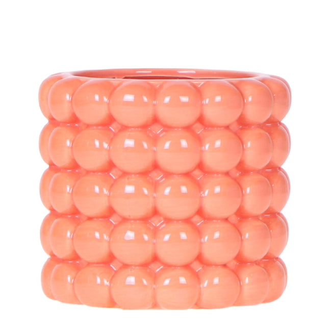 Poppy Pflanztopf – Orange – Ø9cm – Dekorativer Übertopf in Keramikoptik – Moderner Blumentopf für Zimmerpflanzen & Orchideen – Stilvolles Wohnaccessoire