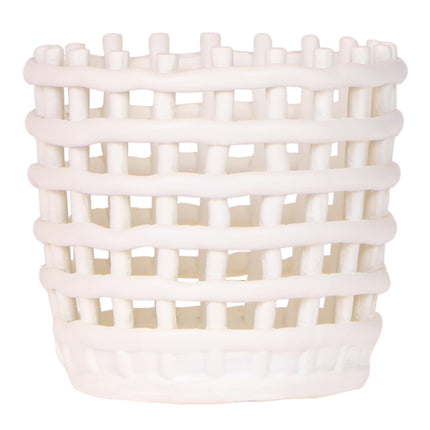 Mesh Ziertopf Ø12cm – Moderner Pflanztopf mit Strukturdesign – Dekorativer Übertopf für Zimmerpflanzen Kräuter & Sukkulenten
