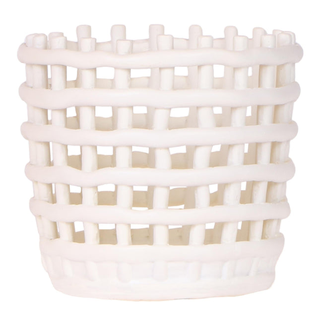 Mesh Ziertopf Ø12cm – Moderner Pflanztopf mit Strukturdesign – Dekorativer Übertopf für Zimmerpflanzen Kräuter & Sukkulenten
