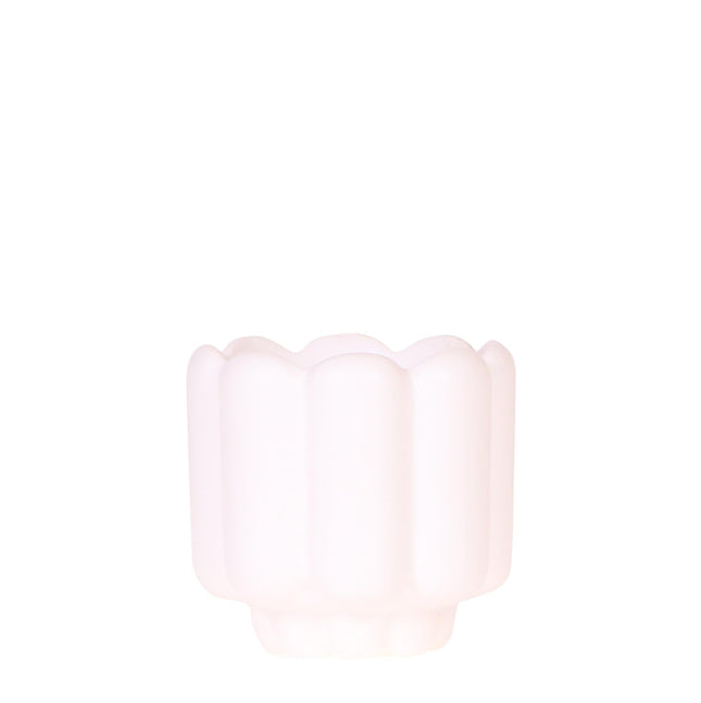 Retro Pflanztopf – Weiß – Ø6cm – Dekorativer Mini-Übertopf aus Keramik – Blumentopf mit Rillenstruktur für Orchideen & kleine Pflanzen