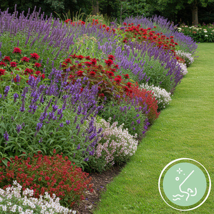 Staudenset – Duftende Blumen – 24 Stauden Ø11cm – Für ca. 3m² – Bienenfreundlich & pflegeleicht – Verschiedene Farben & Blütezeiten