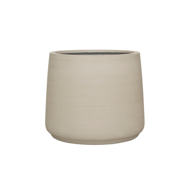 Pflanzgefäß Jumbo Patt Beige Washed – D45xH38cm – Blumentopf in Beton – Optik – Stilvoller Pflanzkübel für Innen & Außen