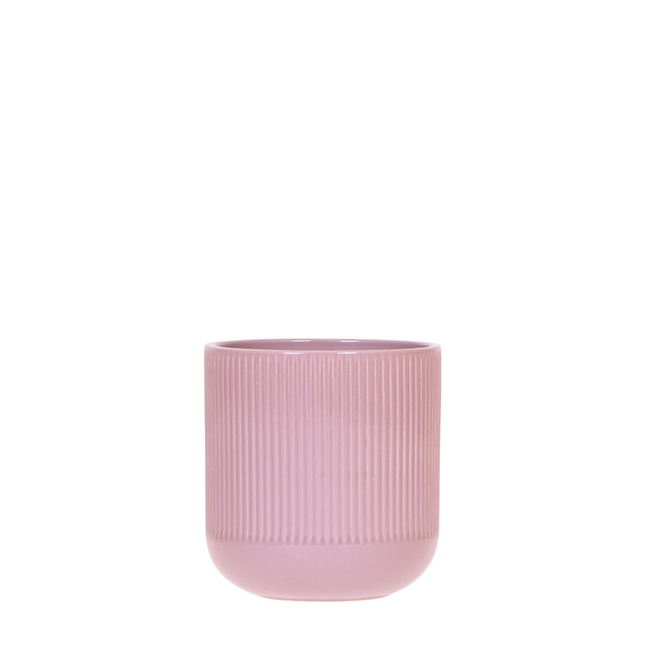 Flare Dekotopf Purple Ø6cm – Stilvoller Retro – Keramiktopf mit markantem Rillenmuster – Bold Seventies Design – Pflanzkübel für Indoor Pflanzen