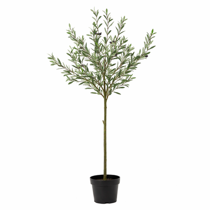 Kunstpflanze Olivenbaum150cm – künstlicher Olive Tree im Topf – realistische Blätter & Olivenoptik – pflegeleichter Deko