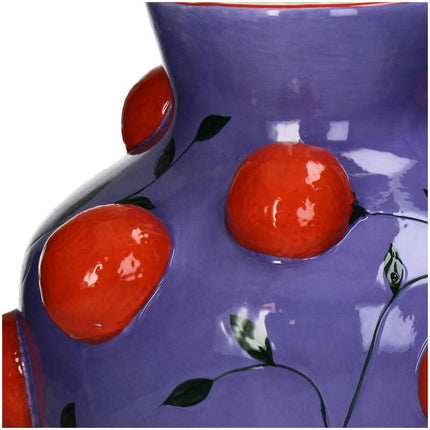 Vase Orange Dolomit Multi – 30 cm – Bunte Dekovase für Blumen & Wohnaccessoires – Verspieltes Design – Fröhlicher Farbakzent