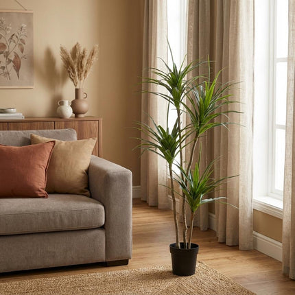 Dracaena Kunstpflanze 165cm – Große Drachenbaum Deko Pflanze – Pflegefreie Zimmerpflanze für Wohnzimmer Büro & Empfangsbereich