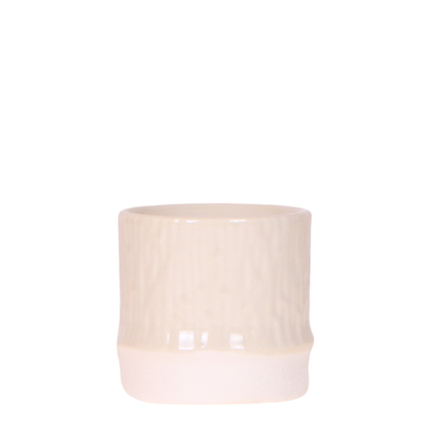 Bamboo Übertopf Travertine – Mini Blumentopf Ø6cm – Naturfarbener Pflanztopf mit Bambusstruktur – Kleiner Übertopf für Orchideen Sukkulenten & Deko