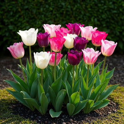 Blumenzwiebeln Tulipa Pastel Mix – Verschiedene Farben – 12 Stück – Zwiebelgröße 11/12 – Zarte Pastell-Tulpen für Garten, Balkon & Terrasse – Frühjahrsblüher