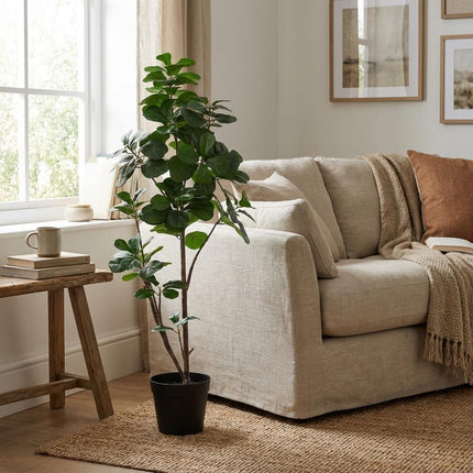 Ficus lyrata Kunstpflanze 150cm – Große Geigenfeige Deko Pflanze – Pflegefreie Zimmerpflanze für Wohnzimmer Büro & Empfangsbereich