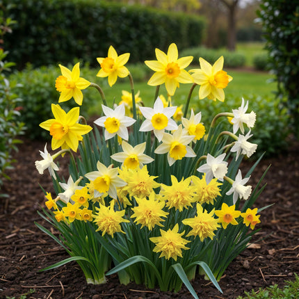 Blumenzwiebeln Narcissus Botanical Mix – Gelb & Weiß – 20 Stück – Zwiebelgröße 10/12 – Duftende Mini-Narzissen für Garten, Balkon & Terrasse – Frühjahrsblüher